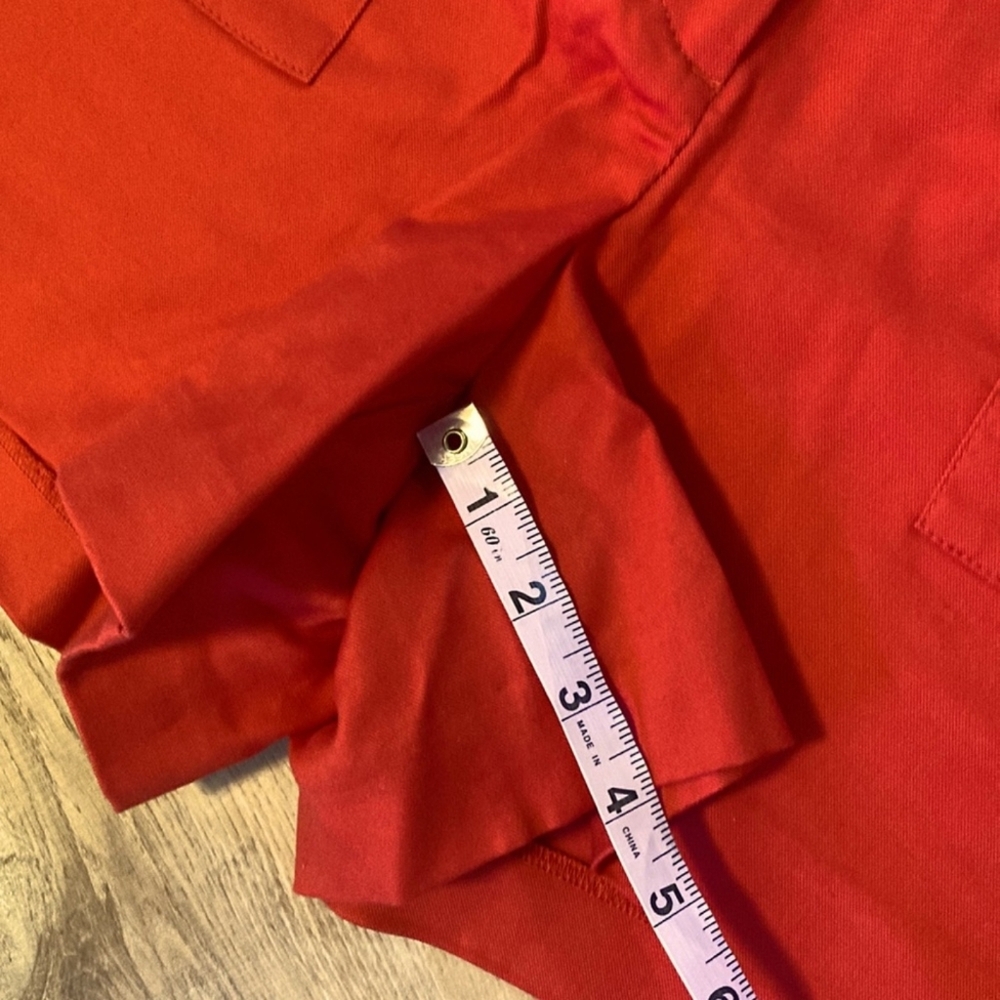 Loft Red Shorts With Gold Tone Button Detail Size 10 - Picture 8 of 9
